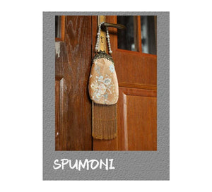 Brown Velvet Evening Clutch | Hand-Embroidered with Elegant Fringe Qipao Bag - Yandan_Hanfu