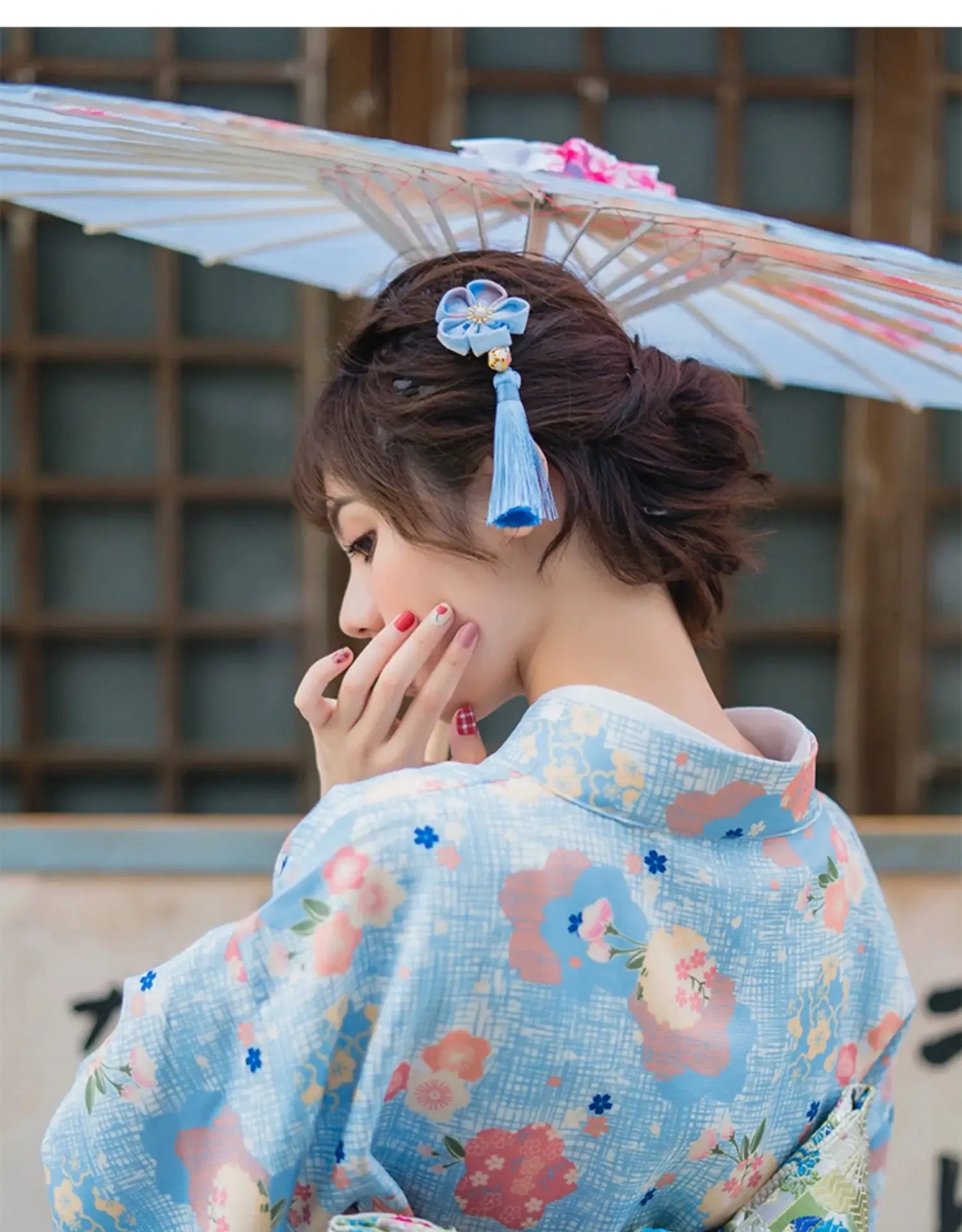 Moonlight Kimono, Light Blue Flower, Cute Girly Style Kimono Yukata, Gentle Japanese Improved Women's Kimono Dress Yandan_Hanfu Moonlight Kimono, Light Blue Flower, Cute Girly Style Kimono Yukata, Gentle Japanese Improved Women's Kimono Dress Yandan_Hanfu