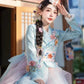 Blue Hanbok three-dimensional flower Korean clothes Yanji clothing