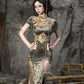 Spring Dragon Festival, Chinese national style disc buckle slim fish tail long slit cheongsam dress