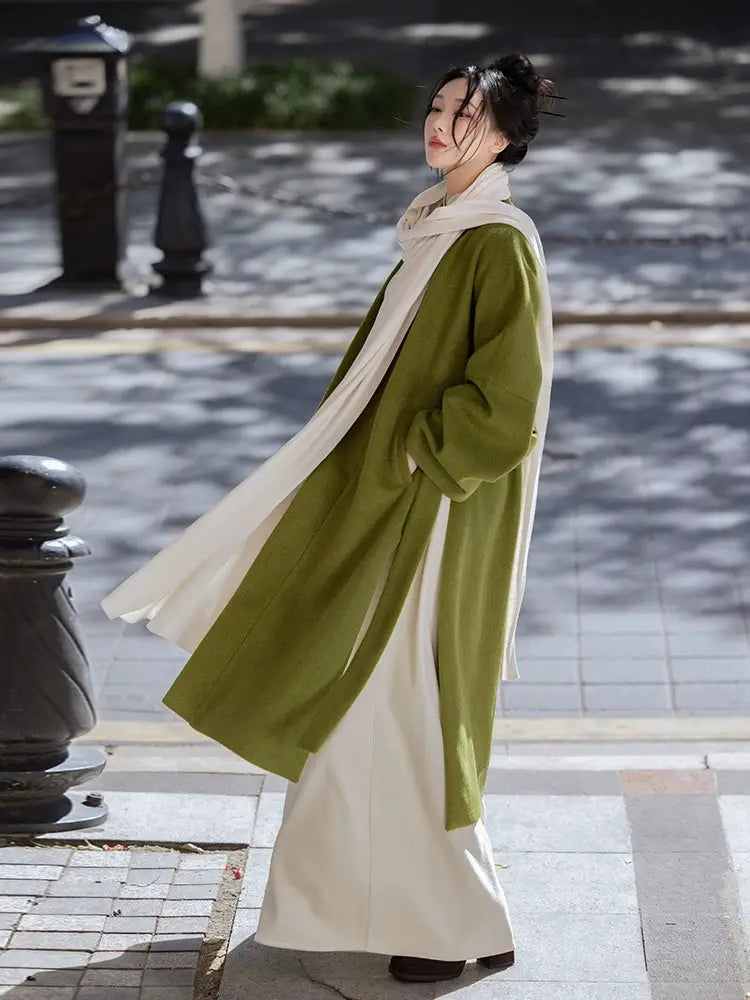 Green coat Zi autumn and winter Song pants daily commuter Hanfu