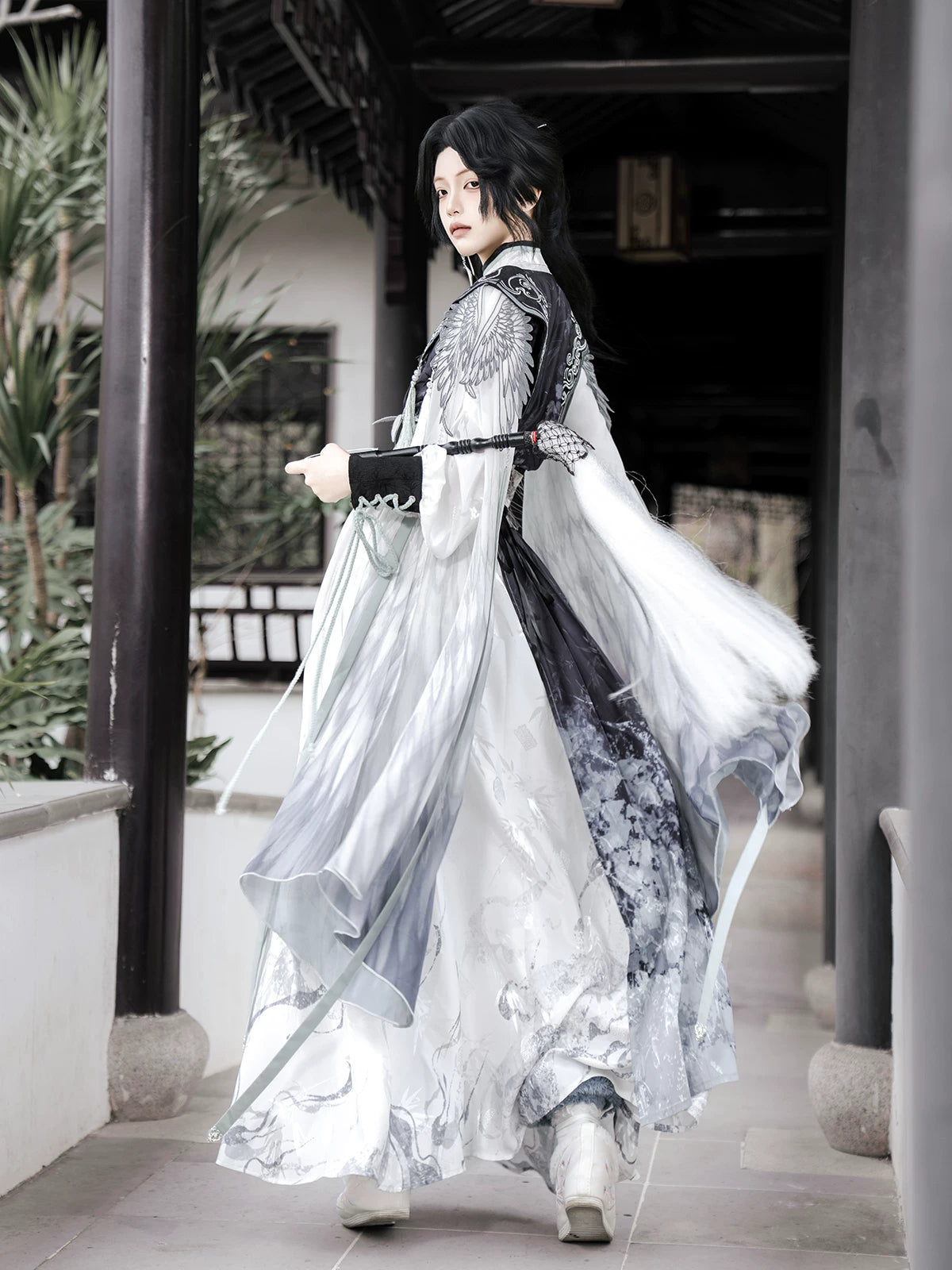 Magpie Feather Hanfu Set | Xianxia Knight Style 4-Piece Spring Autumn
