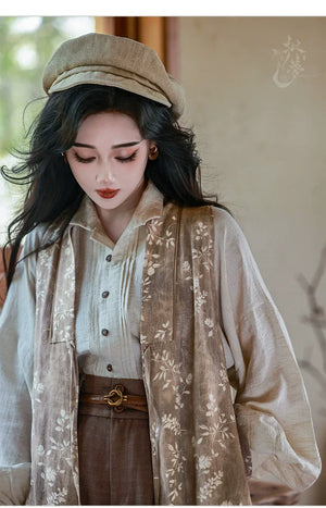 “Seventy-Two Haze” – New Chinese Blouse & High-Waisted Trousers | South-of-France Holiday Edition - Yandan_Hanfu