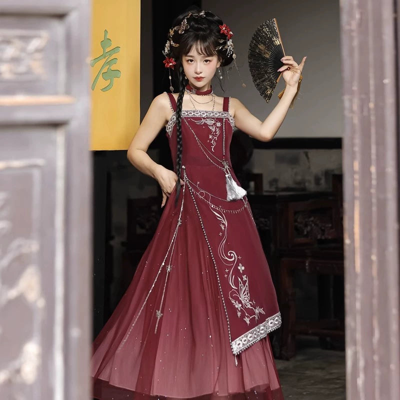 Discover a red modern hanfu with elegant hanfu sleeves, a stylish hanfu jacket, and timeless charm. Perfect for princess hanfu dress, fairy hanfu dress, or casual hanfu, it suits every hanfu woman. Pair with a hanfu shirt or wear it as a modern hanfu dress. Inspired by Ming Dynasty hanfu, it’s ideal for hanfu cosplay or as a cozy winter hanfu. Visit our hanfu shop for the best modernised hanfu and authentic blue hanfu.