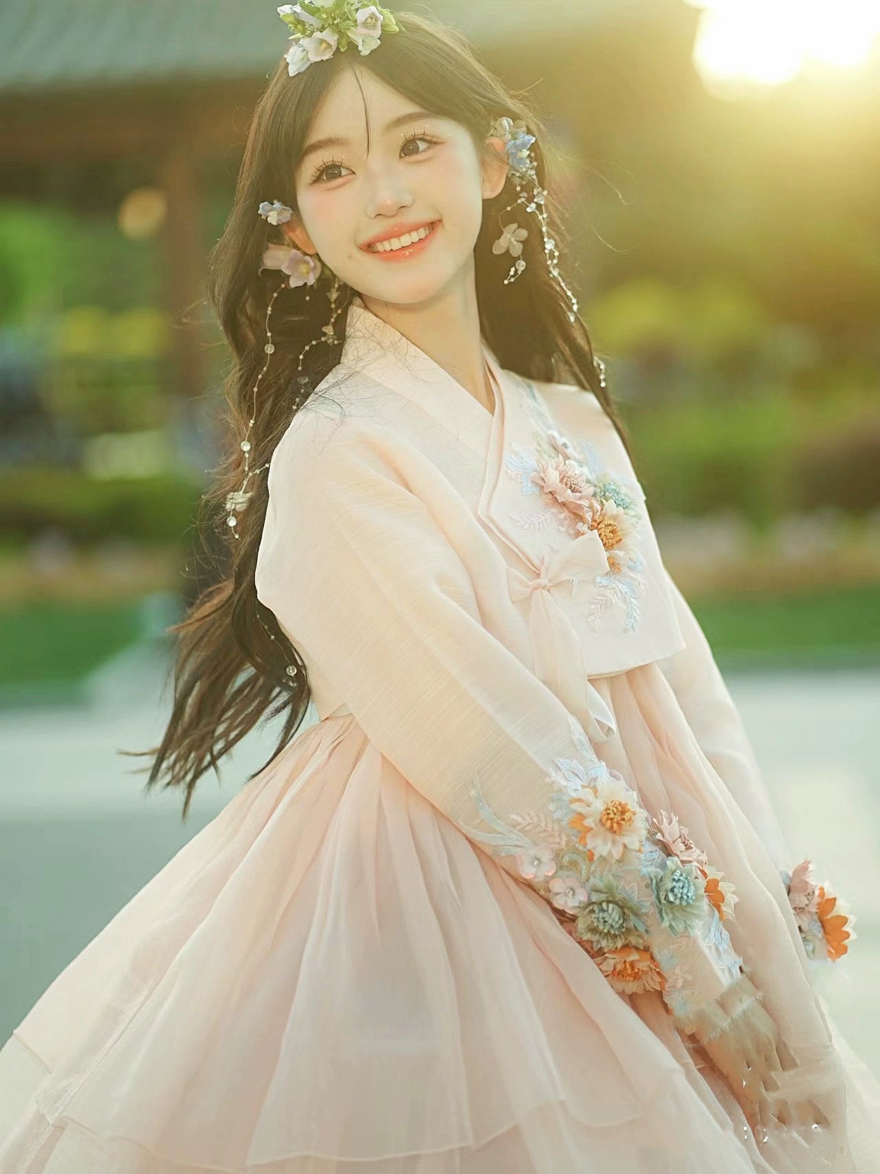 Pink Yanji Korean Daily Dress