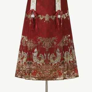 Heavenly Steed Blessing – New Year Hanfu-Inspired Dress Set | Auspicious Winter Outfit for Festive Celebrations - Yandan_Hanfu