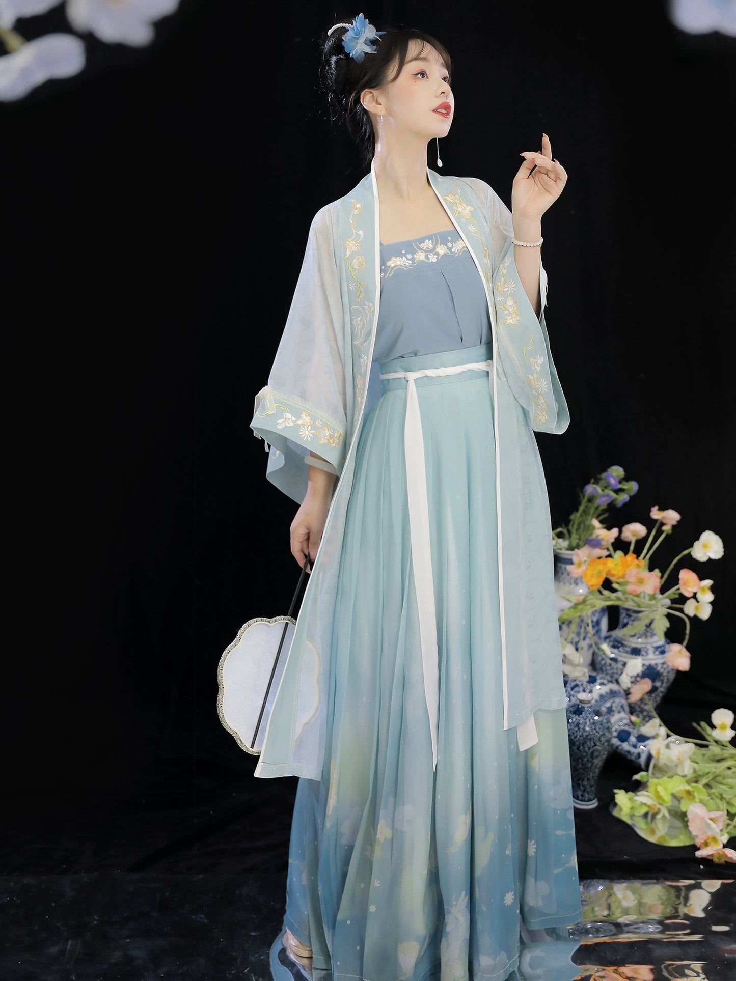 Song dynasty | Traditional Green&Blue Chinese Hanfu daily Spring and Summer new style