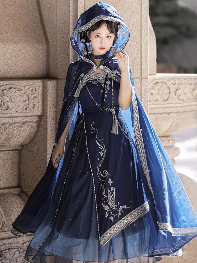 Discover a blue modern hanfu with elegant hanfu sleeves, a stylish hanfu jacket, and timeless charm. Perfect for princess hanfu dress, fairy hanfu dress, or casual hanfu, it suits every hanfu woman. Pair with a hanfu shirt or wear it as a modern hanfu dress. Inspired by Ming Dynasty hanfu, it’s ideal for hanfu cosplay or as a cozy winter hanfu. Visit our hanfu shop for the best modernised hanfu and authentic blue hanfu.