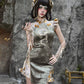 Spring Dragon Festival, Embroidered Short Cheongsam Dress Halloween