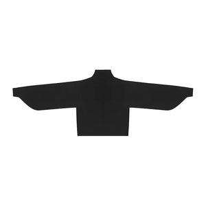 Black stand-collar sweater displayed alone