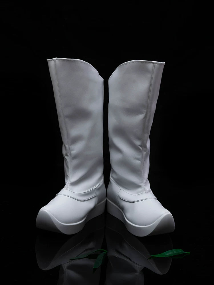 Cloud Step – Ming Dynasty Soap Boots | Thick-Sole Hanfu Boots | Unisex Leather | Black & White