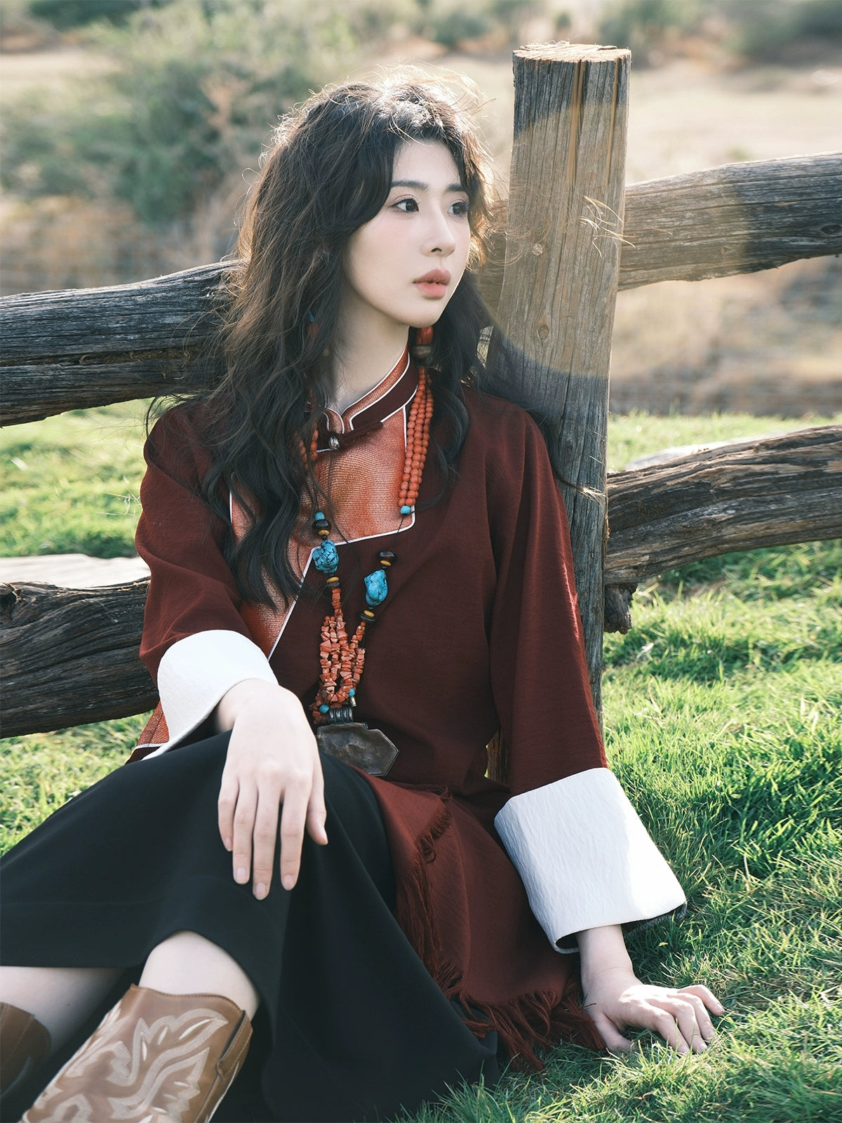 “Mani Stone” – Tassel Dress with Tibetan-Inspired Ethnic Elements | New Chinese Style