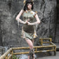 Spring Dragon Festival, Embroidered Short Cheongsam Dress Halloween