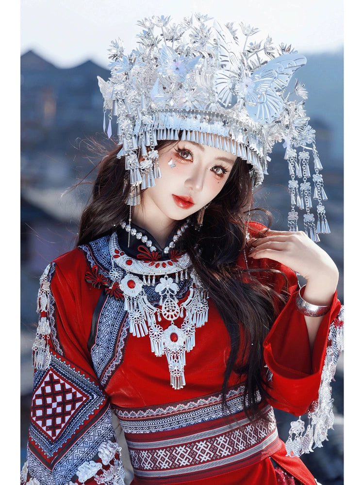 Miao Traditional Red Dress