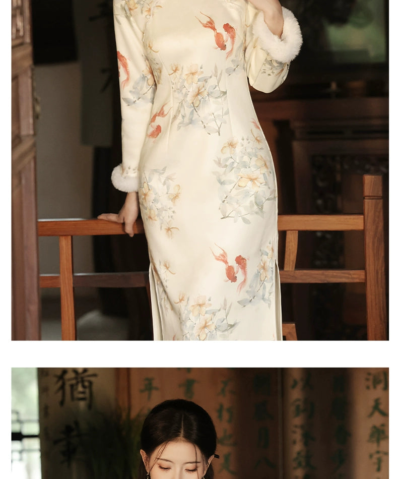 national style tea  cheongsam, autumn clothes