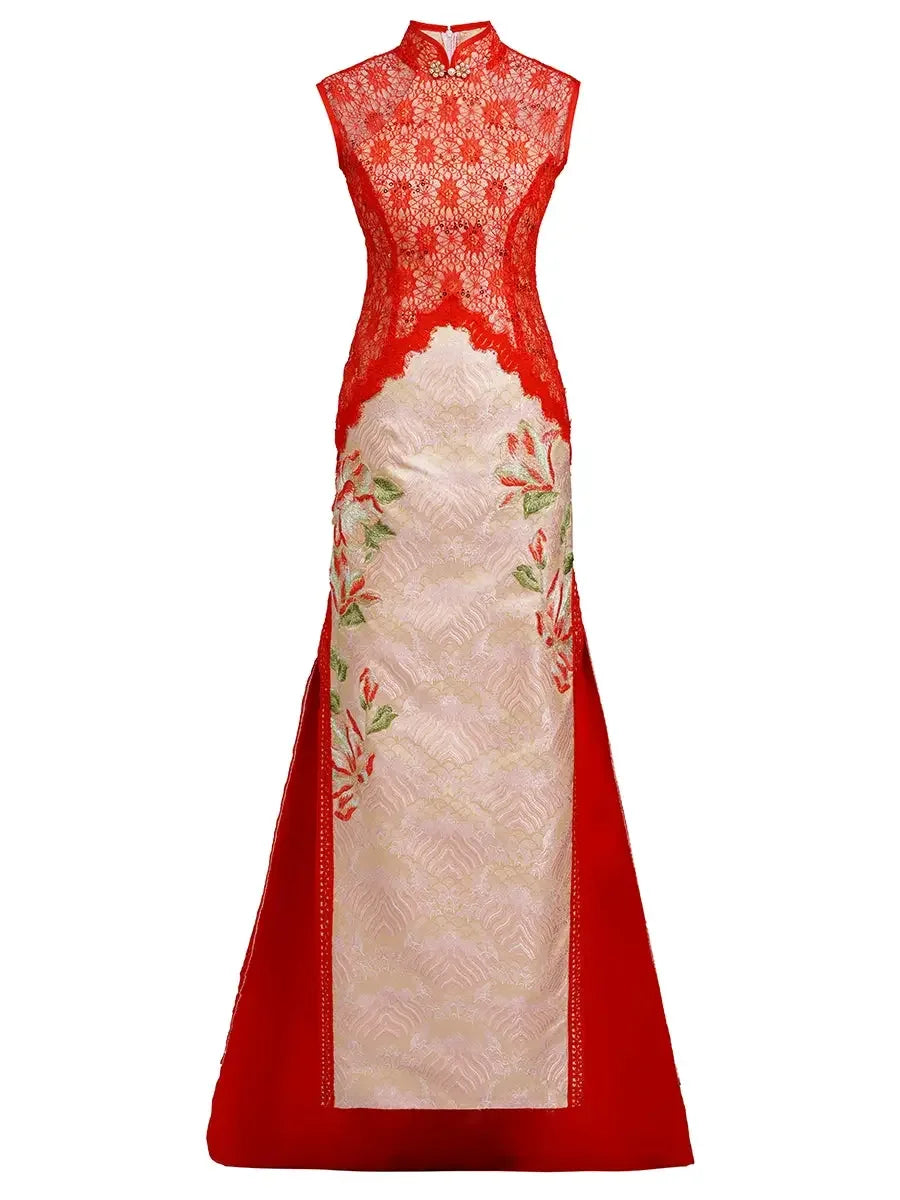 imperial red dress Crown Imperial Maxi Dress - Pink and Orange, Small | Hazel and Olive