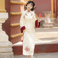 autumn and winter lolita spring dawn Chinese style short vest new year red robe long sleeve op cheongsam dress