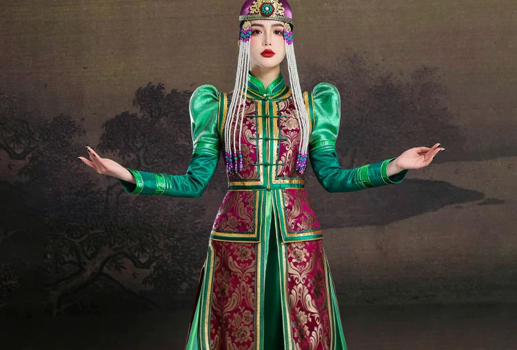 green ethnic dress Buy Dark Green Zari Embroidered Flared Ethnic Dress and Dupatta Set Online for Woman