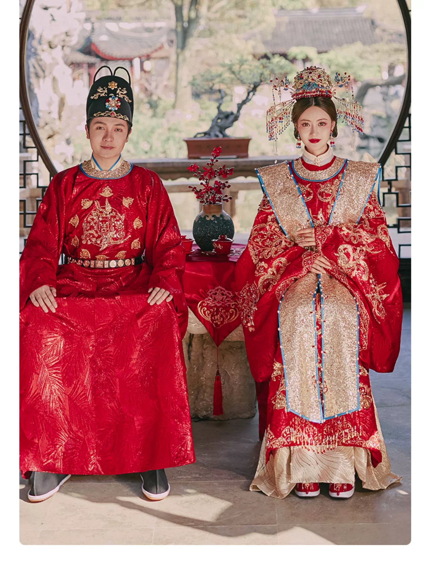 Ming-made Han-style wedding clothes, men's and women's couples' suits