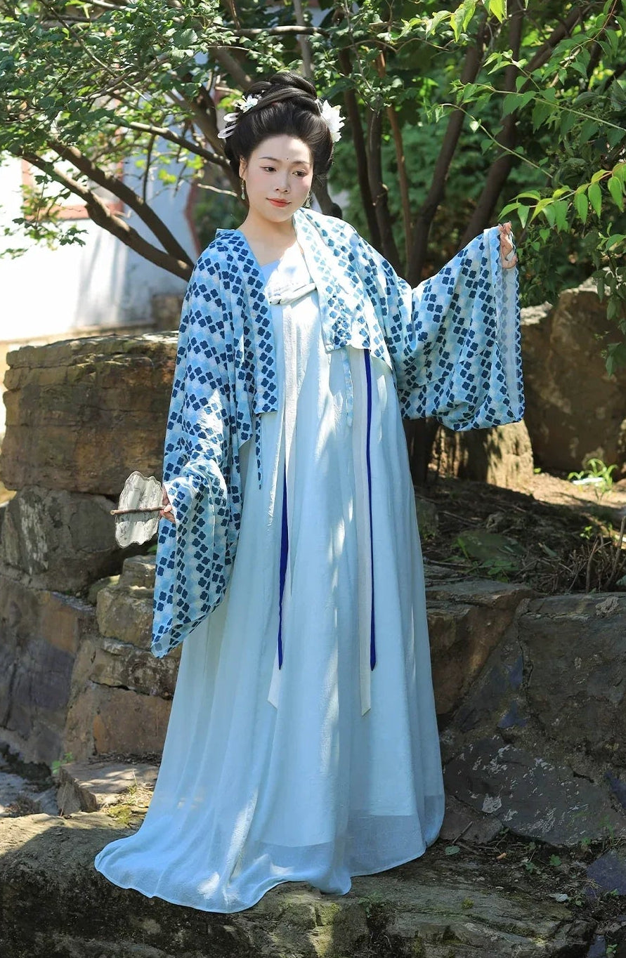 Bicheng – Plus Size Tang-Style Hanfu | Famen Temple Inspired Qi-Xiong Set for Autumn - Yandan_Hanfu