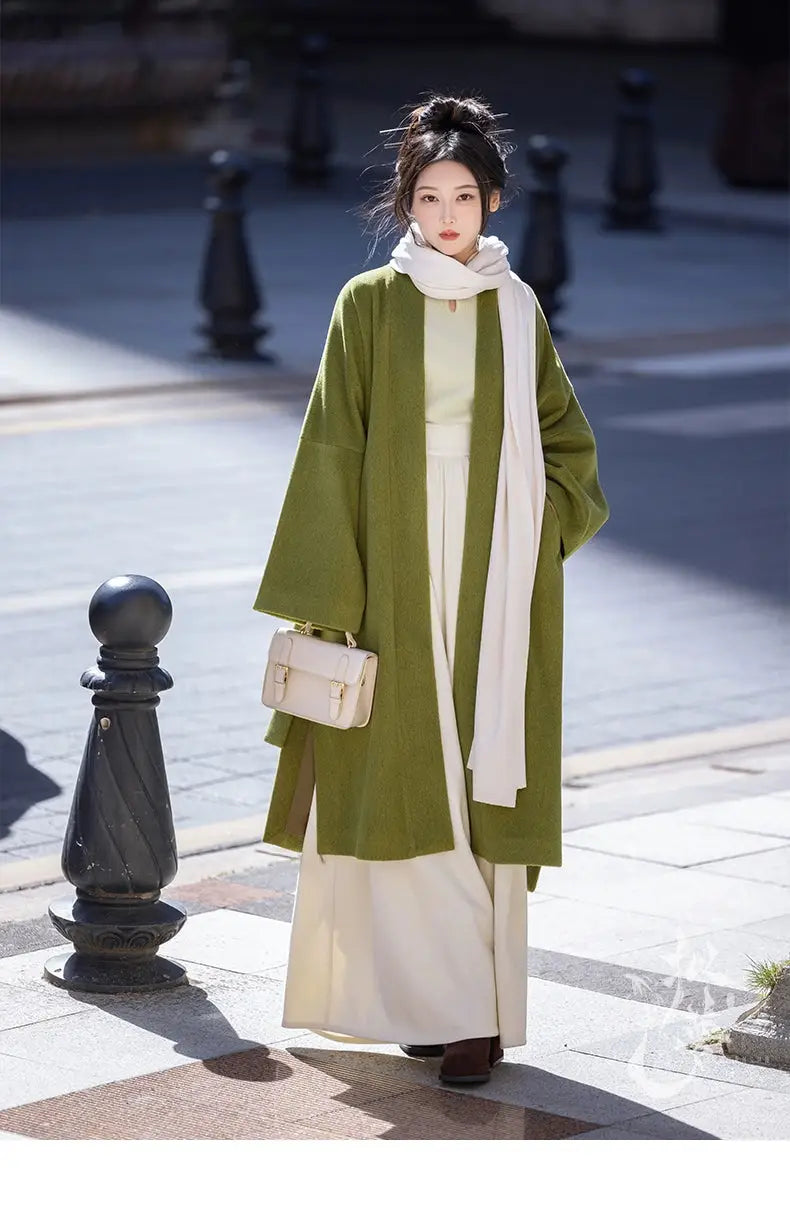 Green coat Zi autumn and winter Song pants daily commuter Hanfu