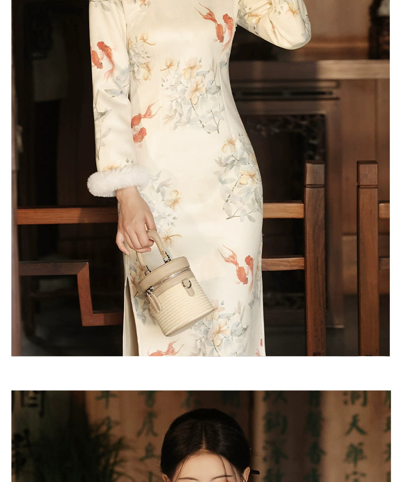 national style tea  cheongsam, autumn clothes