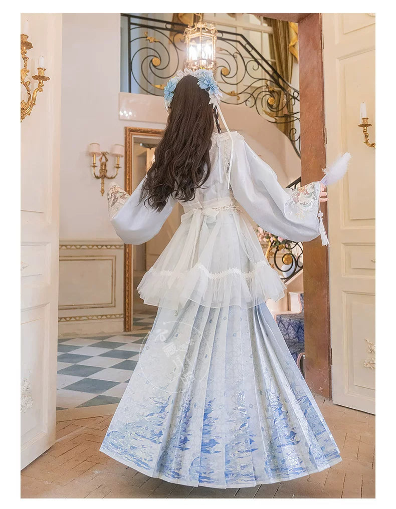 Hymn of the Sea Ming Hanfu Mamian skirt and cloud collar product photo 17