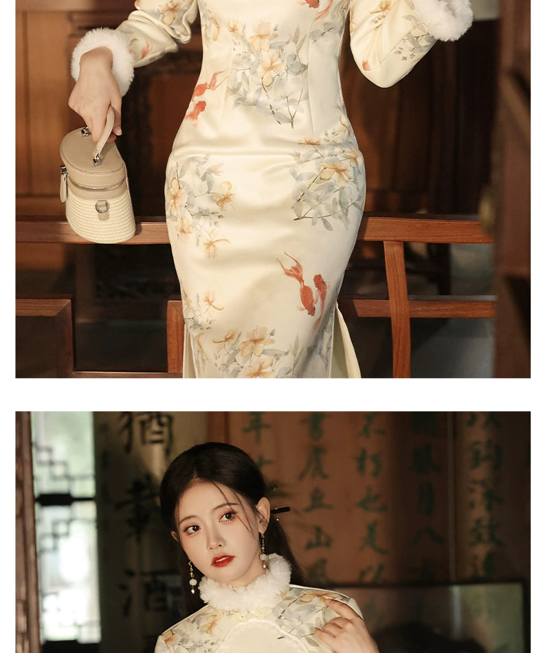 national style tea  cheongsam, autumn clothes