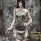 Spring Dragon Festival, Embroidered Short Cheongsam Dress Halloween