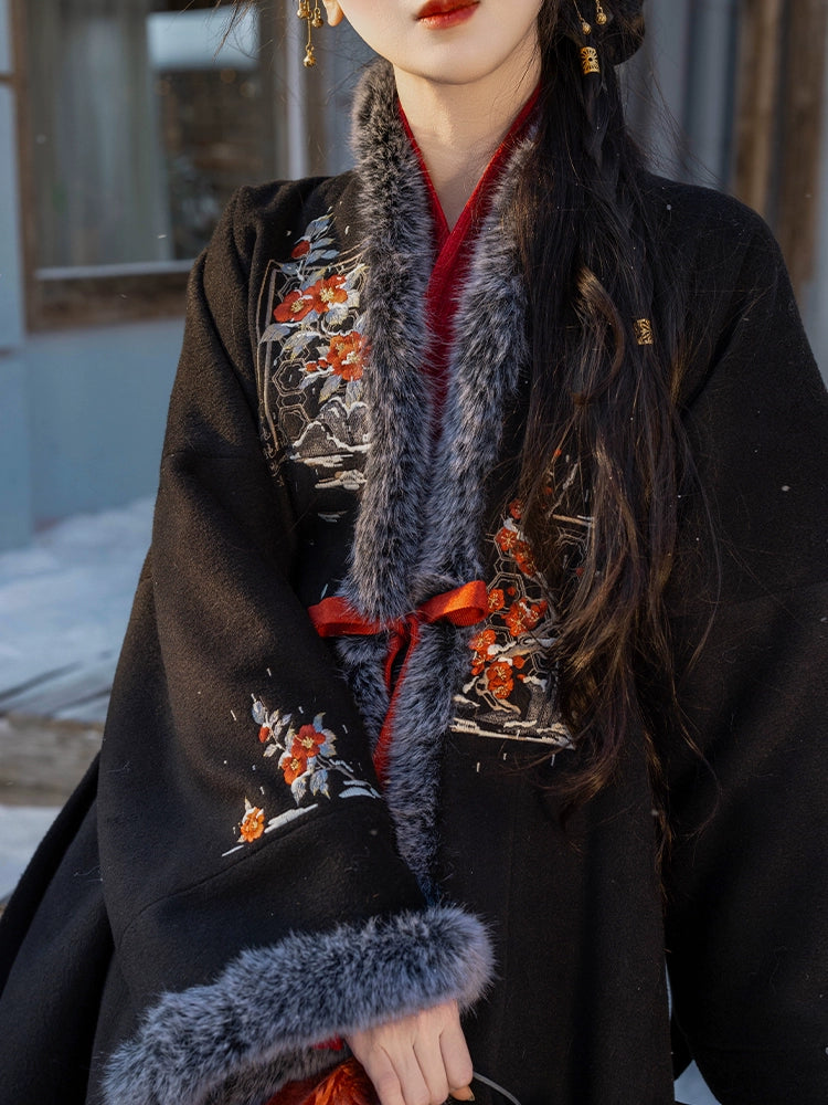 [Snow guest] Song Hanfu autumn and winter woolen set