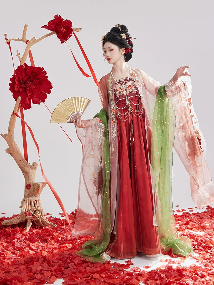 Discover red traditional hanfu for women with elegant hanfu sleeves, intricate hanfu patterns, and layered designs. Perfect as a princess hanfu dress, fairy hanfu dress, or sexy hanfu, it’s ideal for hanfu cosplay, hanfu dance style, or casual wear. Shop plus size hanfu, hanfu skirts, and more at our trusted hanfu shop, featuring hanfu for sale from top chinese clothing brands and the best Chinese designer clothing websites.