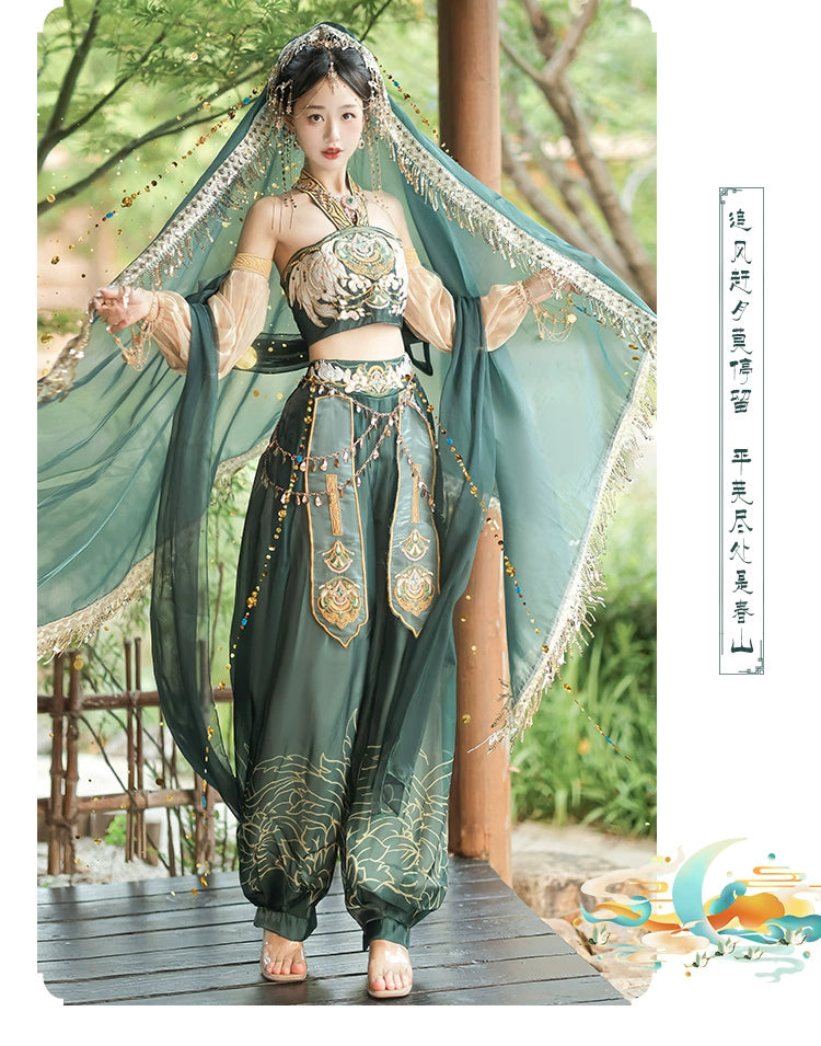 Discover green hanfu for women with elegant hanfu sleeves, intricate hanfu patterns, and layered designs. Perfect for princess hanfu dress, fairy hanfu dress, sexy hanfu, or hanfu cosplay. Pair with a hanfu skirt, hanfu coat, or dark green hanfu jacket. For men, shop modern hanfu male robes inspired by Tang Dynasty hanfu. Visit our hanfu shop for the best hanfu for sale.