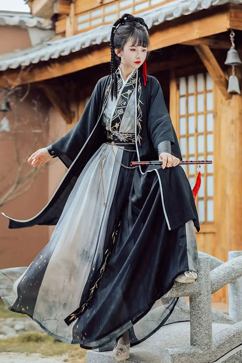 Song Dynasty Hanfu [Qianmo] Martial arts style cool Sa Han element elegant waist skirt