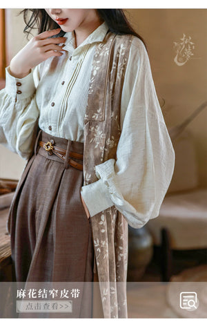 “Seventy-Two Haze” – New Chinese Blouse & High-Waisted Trousers | South-of-France Holiday Edition - Yandan_Hanfu