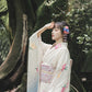 White Japanese kimono retro small sleeve modified kimono