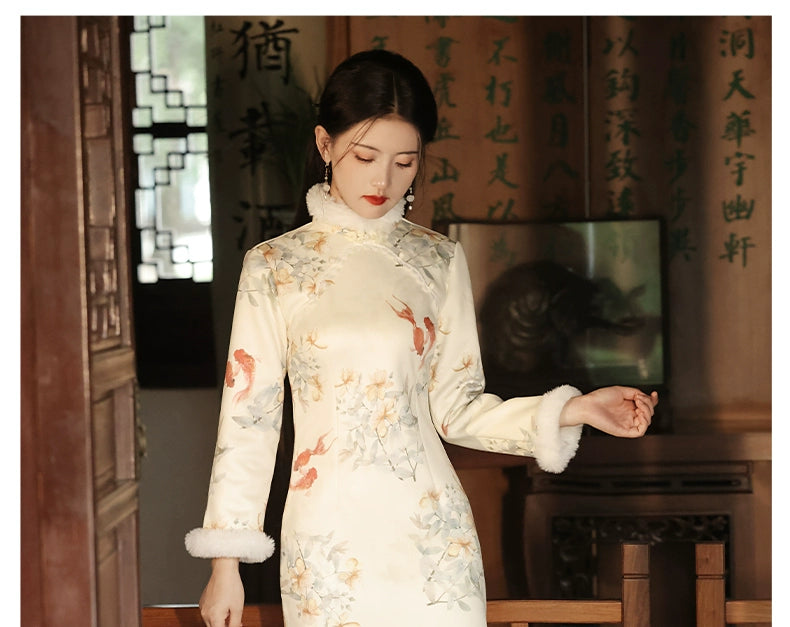 national style tea  cheongsam, autumn clothes