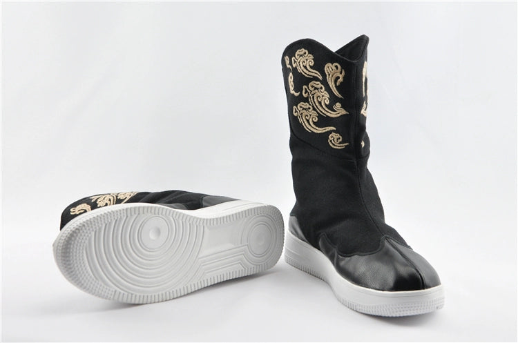 Men's shoes retro official boots auspicious cloud embroidery