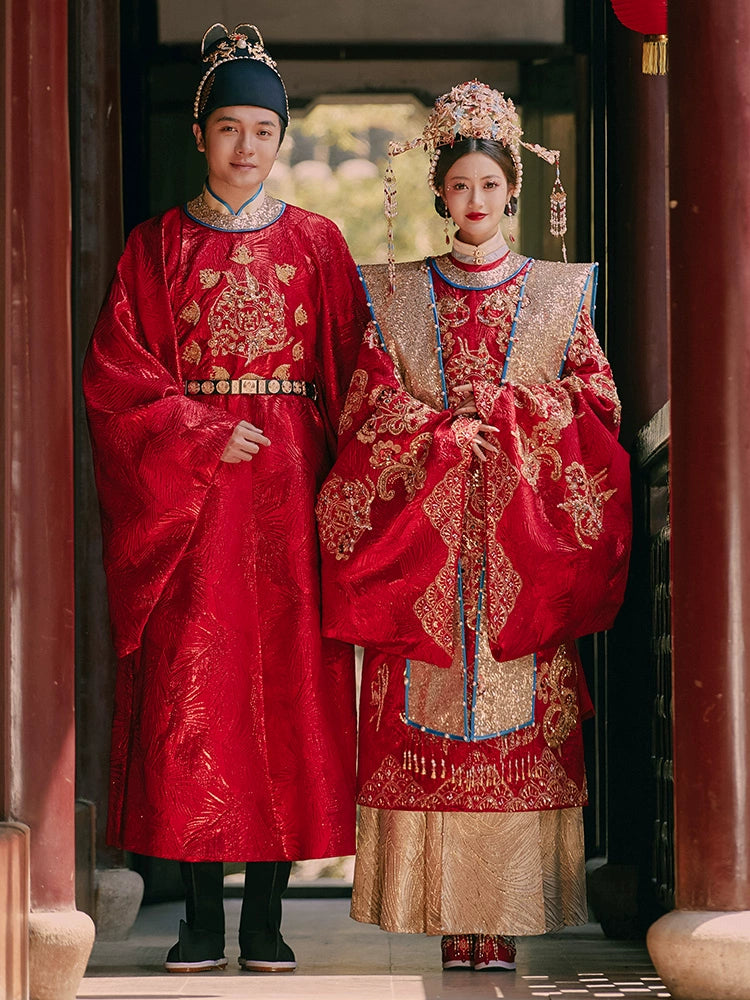 Ming-made Han-style wedding clothes, men's and women's couples' suits