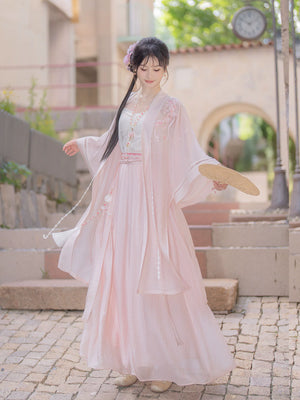 Peach Early Summer modern Hanfu pastel summer outfit