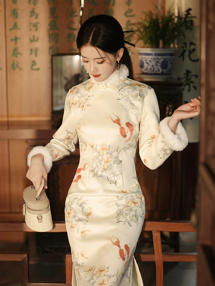 national style tea  cheongsam, autumn clothes