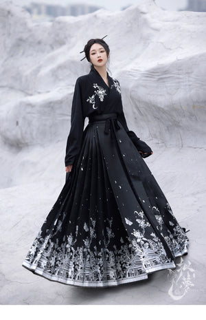 Discover a black modern hanfu with elegant hanfu sleeves, a stylish hanfu jacket, and timeless charm. Perfect for princess hanfu dress, fairy hanfu dress, or casual hanfu, it suits every hanfu woman. Pair with a hanfu shirt or wear it as a modern hanfu dress. Inspired by Ming Dynasty hanfu, it’s ideal for hanfu cosplay or as a cozy winter hanfu. Visit our hanfu shop for the best modernised hanfu and authentic blue hanfu.