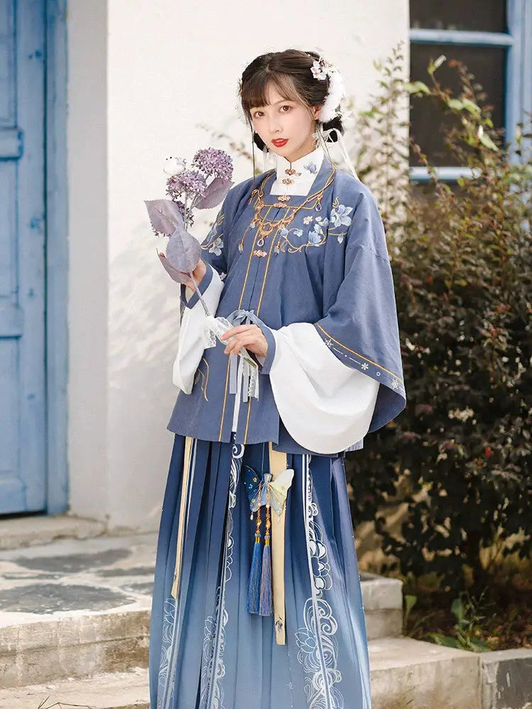 This elegant blue hanfu for women features flowing hanfu sleeves, intricate hanfu patterns, and classic hanfu layers. Perfect as a princess hanfu dress, fairy hanfu dress, or sexy hanfu, it’s inspired by Tang Dynasty hanfu and ideal for hanfu cosplay or hanfu dance styles. Available in plus size hanfu, it pairs beautifully with a chic hanfu skirt. Wondering where to buy hanfu? Explore our trusted hanfu shop for the best hanfu for sale options.