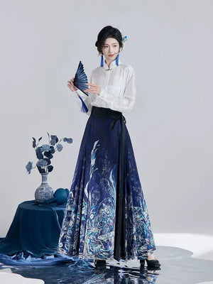 This blue modern hanfu features elegant hanfu sleeves, a stylish hanfu jacket, and timeless charm. Perfect as a princess hanfu dress, fairy hanfu dress, or casual hanfu, it suits every hanfu woman. Inspired by Ming Dynasty hanfu, this modern hanfu dress pairs beautifully with a hanfu shirt for a layered look. Ideal for hanfu cosplay or as a cozy winter hanfu, it’s available at our trusted hanfu shop. Wondering where to buy hanfu? Find the best modernised hanfu and blue hanfu designs here.