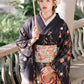 Japanese Kimono Retro Gorgeous Small Sleeve Improved Kimono Black Butterfly