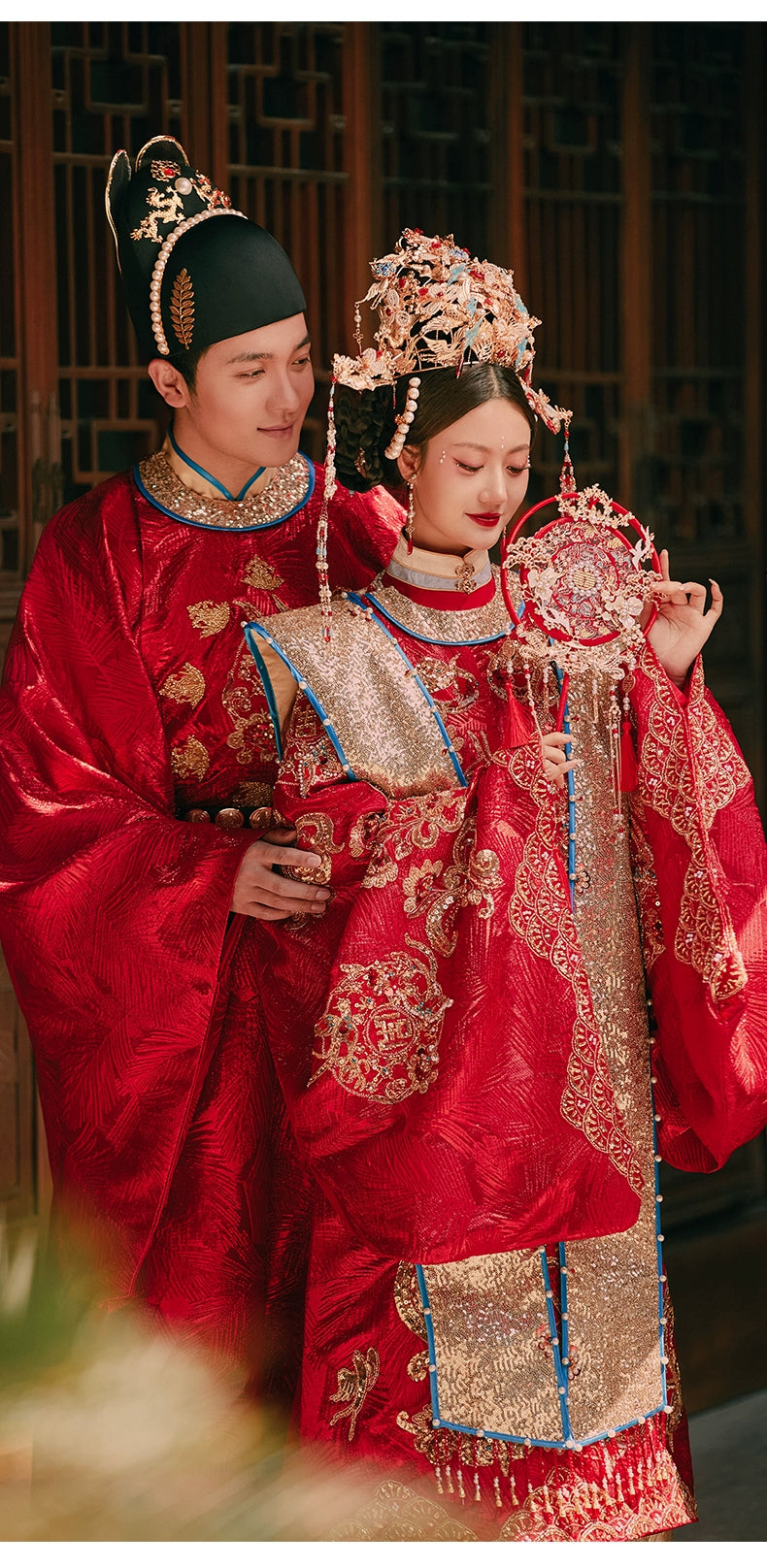 Ming-made Han-style wedding clothes, men's and women's couples' suits