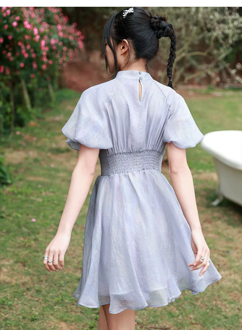 purple short chiffon dress JBXKXYW Dresses For Women 2024 Lady'S Chiffon Dress Casual Long Sleeves Square Neck Solid Color Sexy Short Dress Womens Dresses Purple,XL