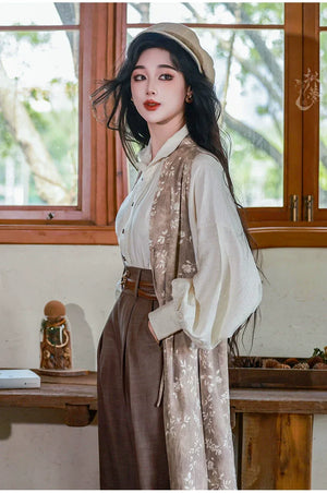 “Seventy-Two Haze” – New Chinese Blouse & High-Waisted Trousers | South-of-France Holiday Edition - Yandan_Hanfu