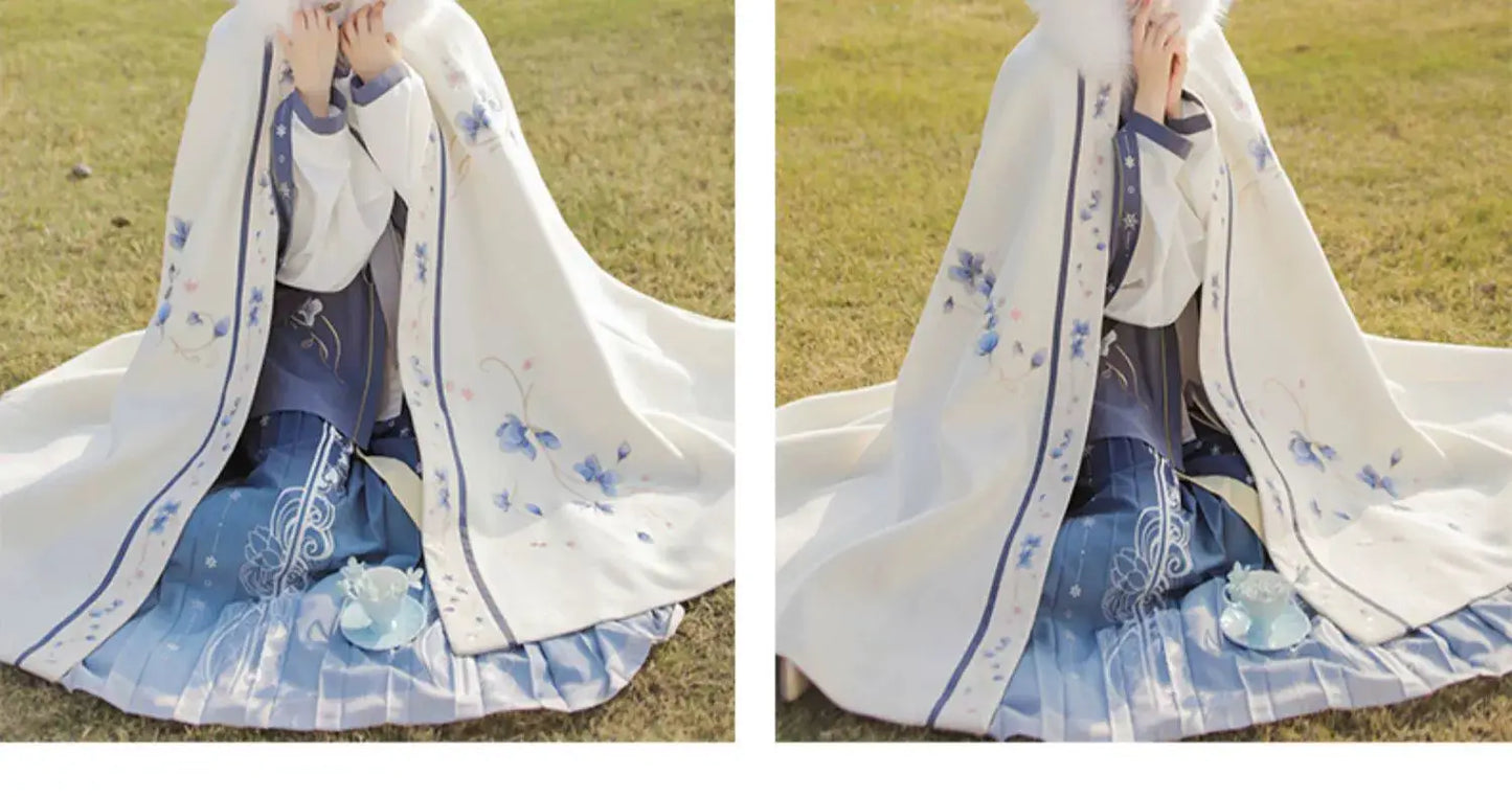 This white hanfu coat with flowing hanfu sleeves and hanfu patterns pairs beautifully with a princess hanfu dress or cotton hanfu. Perfect for modern hanfu dress lovers, it includes plus size hanfu options and a cozy hanfu cloak. Wondering where to buy hanfu? Shop authentic designs here!