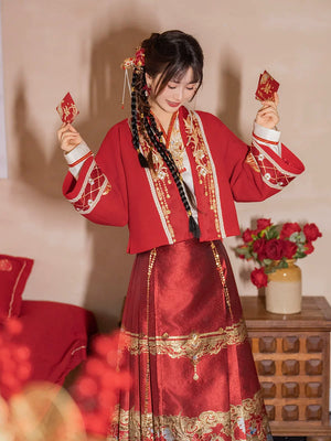 Luan Feng Heming red wedding Hanfu set product photo 1