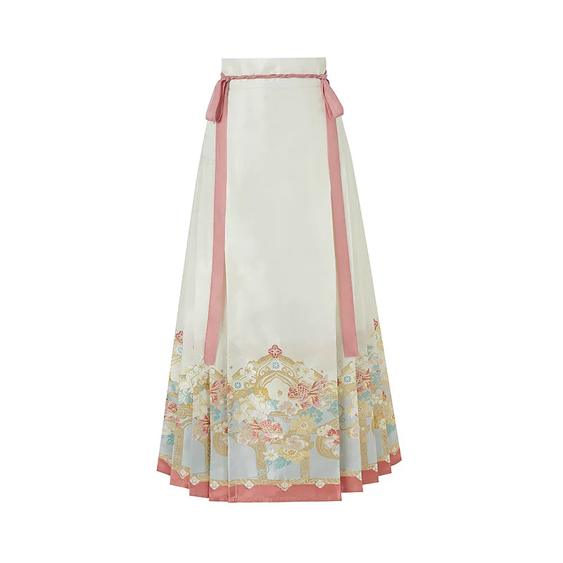 Bogu Peach Blossom beige Mamian skirt on white background